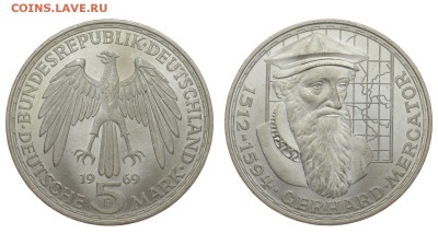 ФРГ. 5 марок 1969 г. Меркатор. До 29.08.19. - DSH_2383.JPG