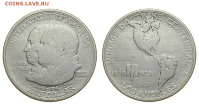 США. 50 центов 1923 г. 100 лет доктрине Монро. До 29.08.19. - Р2.JPG