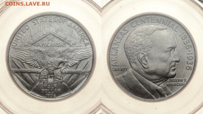 США. 50 центов 1936 г. Арканзас. Слаб PCGS MS63. До 29.08.19 - Р9.JPG