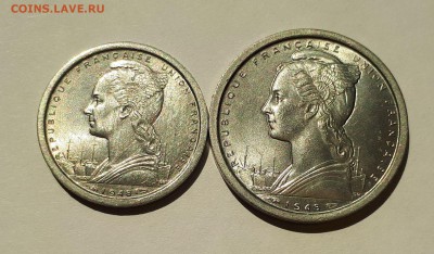 Французский Камерун 1 и 2 франка 1948 UNC - 7