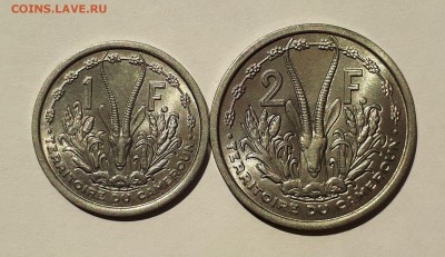 Французский Камерун 1 и 2 франка 1948 UNC - 1