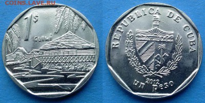 С рубля - Куба 1 песо 2012 года до 1.09 - Куба 1 песо, 2012