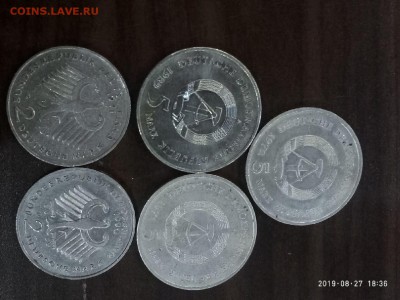5 и 2 марок 5 шт. германия 29.08 в 22.00 - P90827-183627