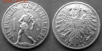 С рубля - Австрия 1 шиллинг 1946 года до 4.09 - Австрия 1 шиллинг 1946