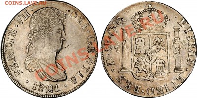 8 реалов 1821г. Испанская Мексика - image06209