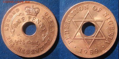 Нигерия 1 пенни 1959 год До 02-09 В 22-00МСК - нигери