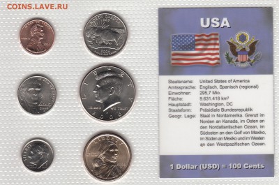 Набор США. 6 монет 2006 UNC в запайке до 3.09 22-30 - 01 - США .  САКАГАВЕЯ