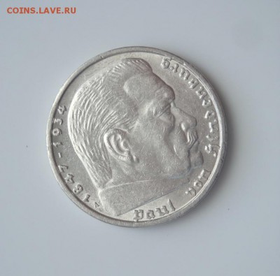 3 РЕЙХ, 5 RM 1937 "А", Гинденбург со свастикой, до 06.09 - 1.JPG