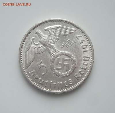 3 РЕЙХ, 5 RM 1937 "А", Гинденбург со свастикой, до 06.09 - 4.JPG