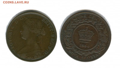 Канада (новая скотия) 1 пенни 1864 - канада новая скотия