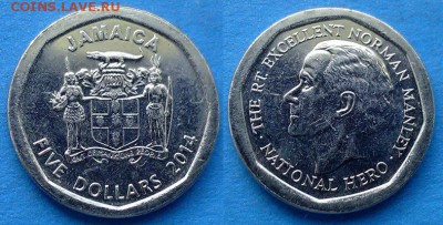 С рубля - Ямайка 5 долларов 2014 года до 7.09 - Ямайка 5 долларов, 2014