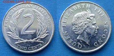 С рубля - Восточные Карибы 2 цента 2011 года до 7.09 - Восточные Карибы 2 цента, 2011