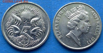 С рубля - Австралия 5 центов 1993 года до 7.09 - Австралия 5 центов, 1993