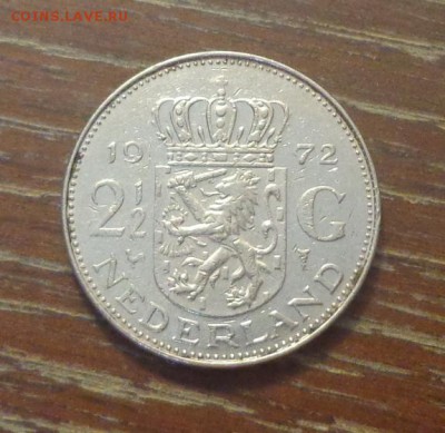 НИДЕРЛАНДЫ - 2,5 гульдена 1972 ЮЛИАНА до 8.09, 22.00 - Нидерланды 2,5 гульдена 1972 Королева Юлиана_1