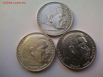 3 монеты по 5 марок Германии 1936г., A,E,F, до 04.09.2019г. - IMG_20190812_081213_thumb