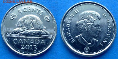 С рубля - Канада 5 центов 2013 года (UNC) до 7.09 - Канада 5 центов, 2013