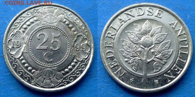 С рубля - Н. Антильские острова 25 центов 1999 года до 7.09 - Нидерландские Антильские острова 25 центов, 1999