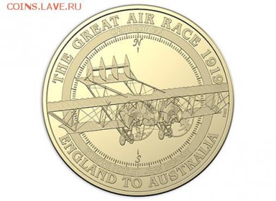 НОВОСТИ - 10164_D_Reverse of the 2019 $1 Centenary of The Great Air Race_Eight Coin Collection Caudron g4 Uncirculated Coin_9