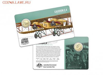 НОВОСТИ - 10164_D_Packaging of the 2019 $1 Centenary of The Great Air Race_Eight Coin Collection Caudron g4 Uncirculated Coin_10
