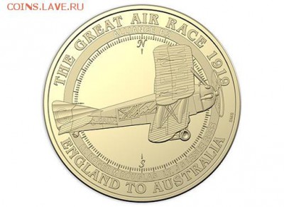 НОВОСТИ - 10164_D_Reverse of the 2019 $1 Centenary of The Great Air Race_Eight Coin Collection Alliance P2 Endeavour Uncirculated Coin_15