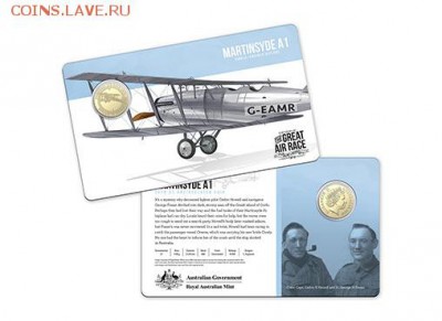 НОВОСТИ - 10164_D_Packaging of the 2019 $1 Centenary of The Great Air Race_Eight Coin Collection Martinsyde A1 Uncirculated Coin_14