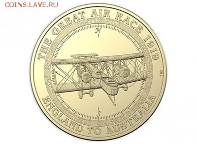 НОВОСТИ - 10164_D_Reverse of the 2019 $1 Centenary of The Great Air Race_Eight Coin Collection Vickers Vimy Uncirculated Coin_3