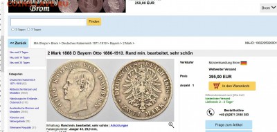 2 Марки 1888 Бавария - Редкие !? - Новый точечный рисунок