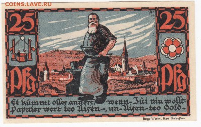 НОТГЕЛЬД - БАД-ЗАЛЬЦУФЛЕН 50 пфеннигов 1921 г. до 09.09 в 22 - м