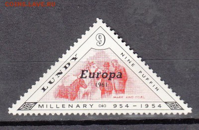 Великобритания острова Лэнди 1961 1м 9р надпечатка до 09 09 - 534