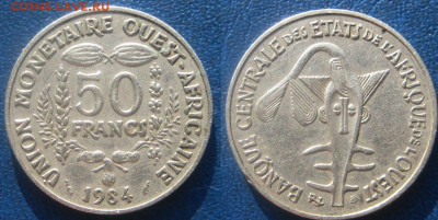 Западная Африка 50 франков 1984 г До 07-09 В 22-00МСК - Западна