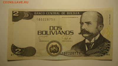 БОЛИВИЯ 2 БОЛИВИАНО 1986 UNC - DSC06358.JPG