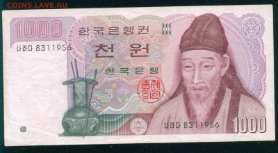 ЮЖНАЯ КОРЕЯ 1000 вон 1983г до 08.09.19г 22.00 МСК - 22