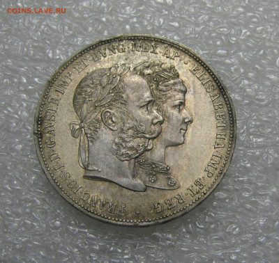 Австрия. 2 ФЛОРИНА 1879. Франц Иосиф I. Свадьба.	Unc. - 2йфлорин (2).JPG