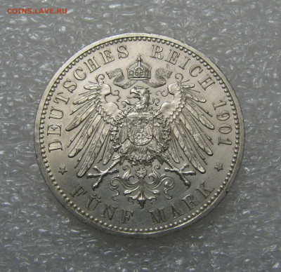 Пруссия. Вильгельм II. 5 МАРОК 1901 года. 200 лет. Unc. - 5мрк1901 (4).JPG