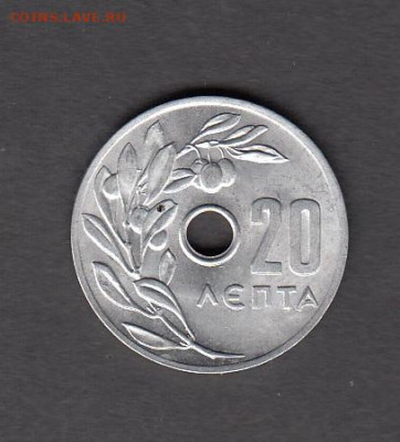 Греция 1969 20 лепты без оборота до 10 09 - 82а