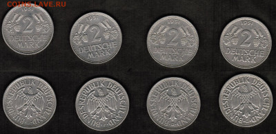 Германия-ФРГ-2 марки 1951(D,F,G,J) - 4 шт.в состоянии XF - 2 марки 1951 все дворы