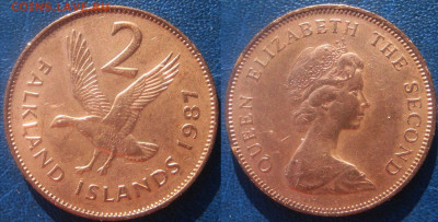 Фолклендские острова 2 пенса 1987г до  09-09 В 22-00МСК - Ф2с