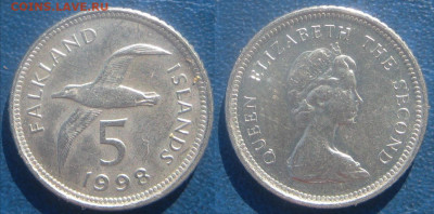 Фолклендские острова 5 пенсов 1989г до 09-09 В 22-00МСК - фол5