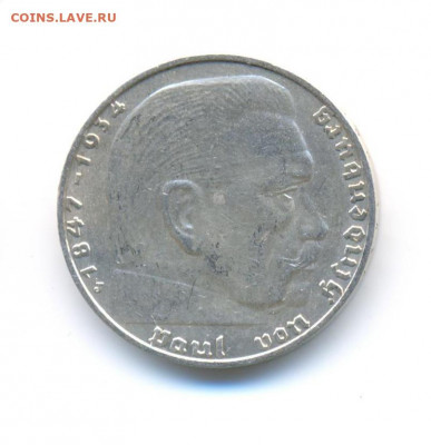Ag. 3-й рейх 2 марки 1937 J. до 12.9 22:00 - 9