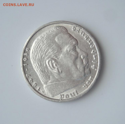 3 РЕЙХ, 5 RM 1937 "А", Гинденбург со свастикой, до 15.09 - 1.JPG