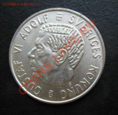 Швеция, 1954 г, 2 кр, серебро, до 19.07 в 21-00 мск - 1954 шв 2