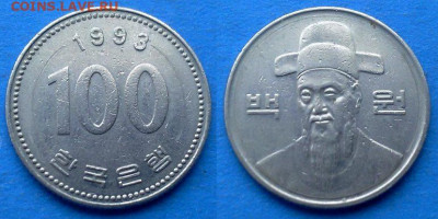 Южная Корея - 100 вон 1993 года до 17.09 - Южная Корея 100 вон 1993