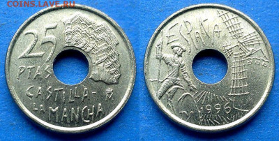Испания - 25 песет 1996 года (Дон Кихот) до 17.09 - Испания 25 песет 1996