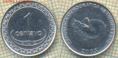 Тимор 1 сентаво 2003 г., до 17.09.2019 г. 22.00 по Москве - Тимор 1 сентаво 2003  5837