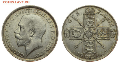 Великобритания. 1 флорин 1916 г. Георг V. До 19.09.19. - DSH_3505.JPG