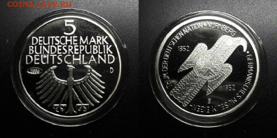 МОНЕТЫ МИРА 09-19 (+боны, медали и жетоны) - Копия Германия – 5 марок (2006 (1952)) «100 лет национальному музею в Нюрнберге»