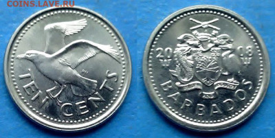 Барбадос - 10 центов 2008 года UNC до 21.09 - Барбадос 10 центов, 2008