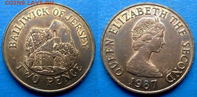 Джерси - 2 пенса 1987 года до 21.09 - Джерси 2 пенса, 1987