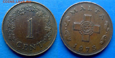 Мальта - 1 цент 1975 года до 21.09 - Мальта 1 цент, 1975