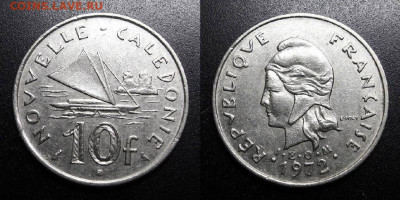 МОНЕТЫ МИРА 09-19 (+боны, медали и жетоны) - Новая Каледония – 10 франков (1972) «Проа (парусный катамаран)» №1